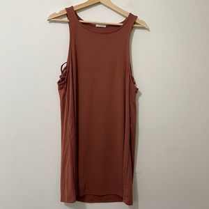 Full Tilt Amber Cross Detail Shift Dress Medium